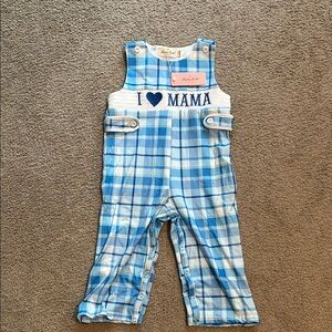 Blue Checkered Kids Overalls